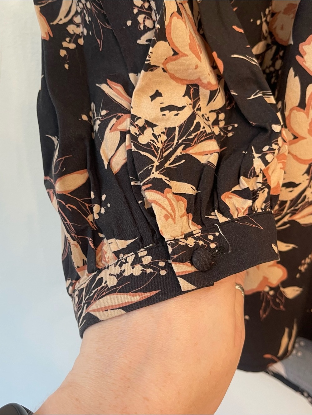 Evereve floral popover blouse 3/4 sleeves cotton and rayon size large - Picture 5 of 8